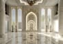 do realistic 3d mosque, prayer hall, mihrab interior and exterior design